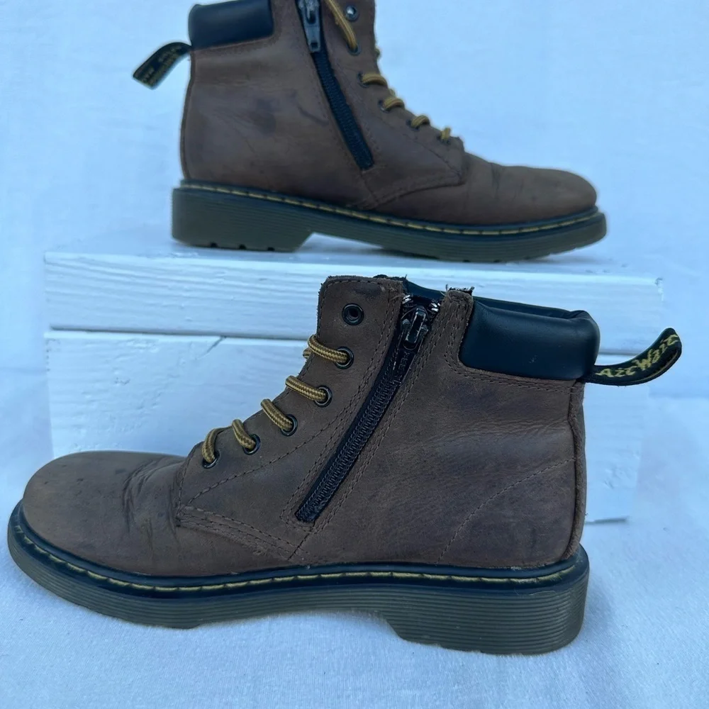Dr Marens Brown  Leather Lace-Up Boots